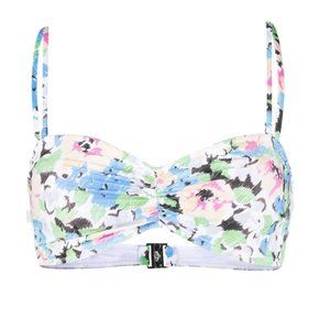 Ganni Ruched Floral Bikini Top
